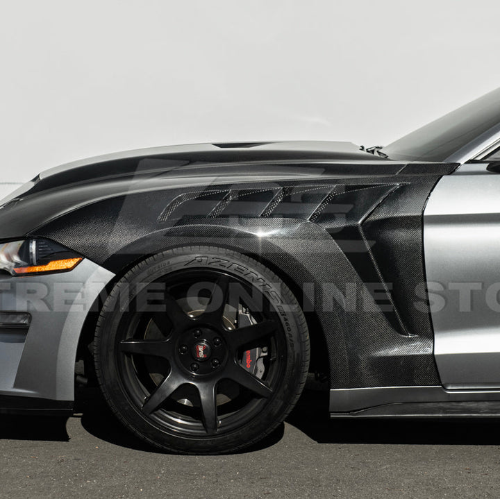 2018-23 Ford Mustang S550 | GTD Style Primed Black Front Side Vented Fenders