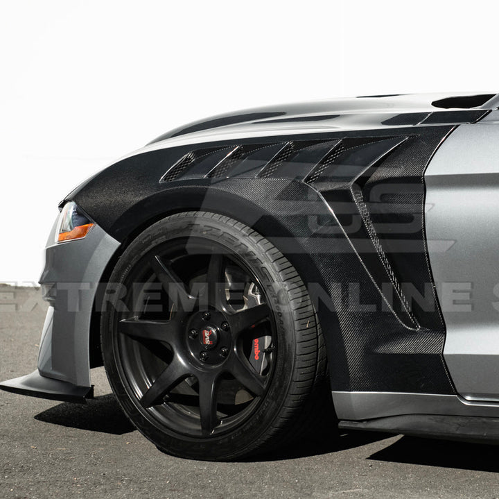 2018-23 Ford Mustang S550 | GTD Style Primed Black Front Side Vented Fenders