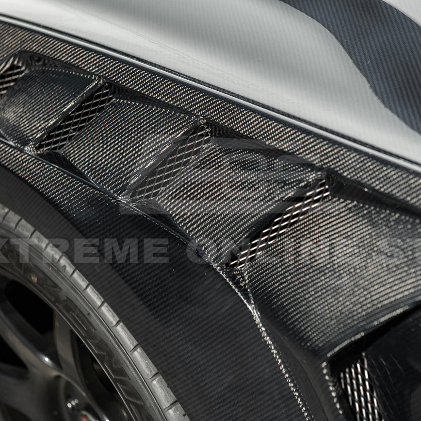 2018-23 Ford Mustang S550 | GTD Style Primed Black Front Side Vented Fenders