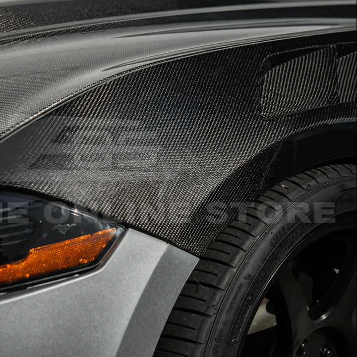 2018-23 Ford Mustang S550 | GTD Style Primed Black Front Side Vented Fenders