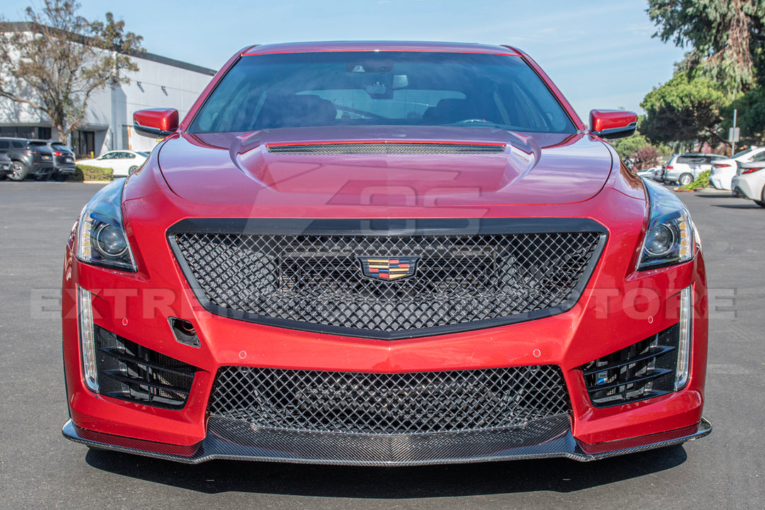 2016-19 Cadillac CTS-V Dry Carbon Fiber Front Splitter Side Wheel Arch