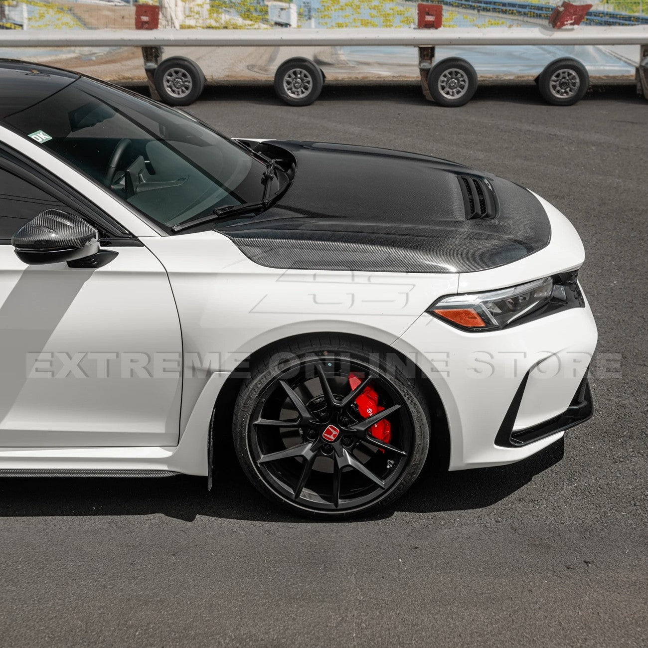 2023-Up Honda Civic Type-R Carbon Fiber Front Vented Bumper Hood Cover