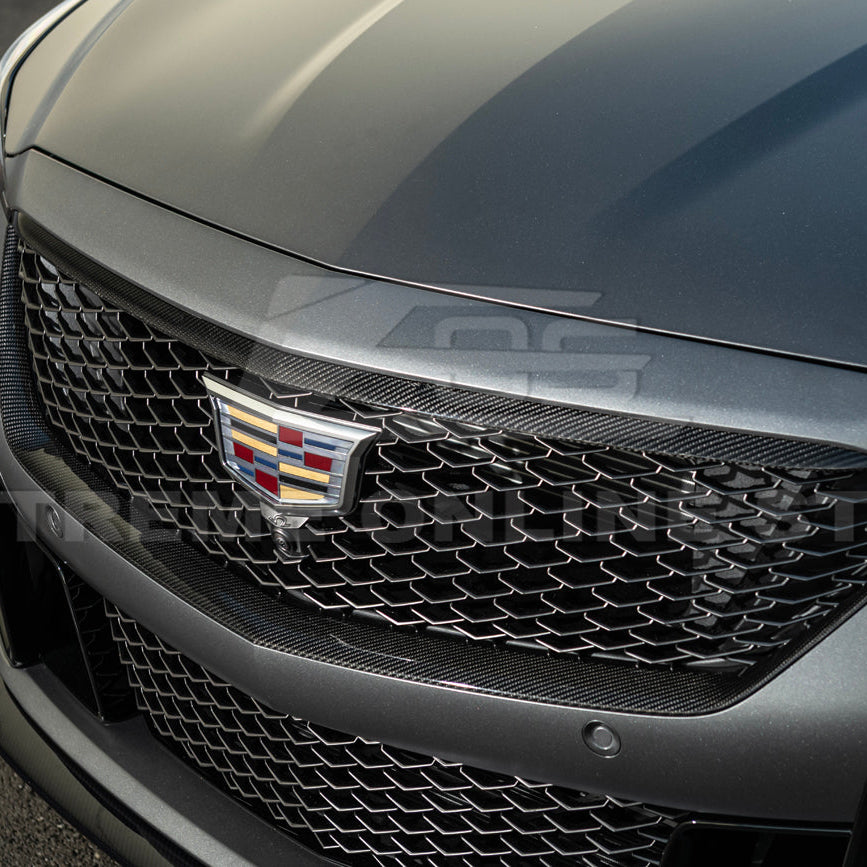 2025-Up Cadillac CT5-V Blackwing DRY CARBON FIBER Front Upper &amp; Lower Grille Trim