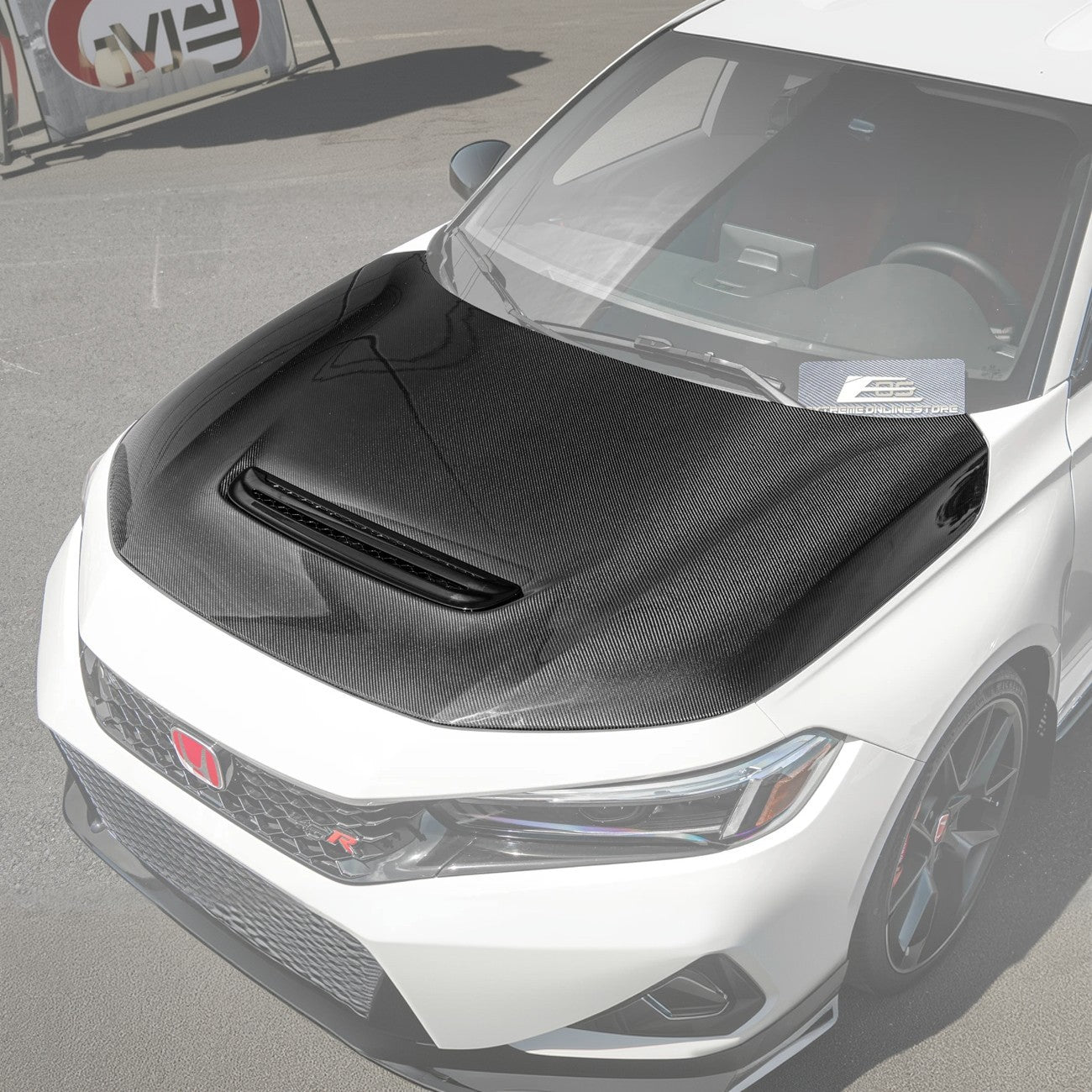 2023-Up Honda Civic Type-R Carbon Fiber Front Vented Bumper Hood Cover