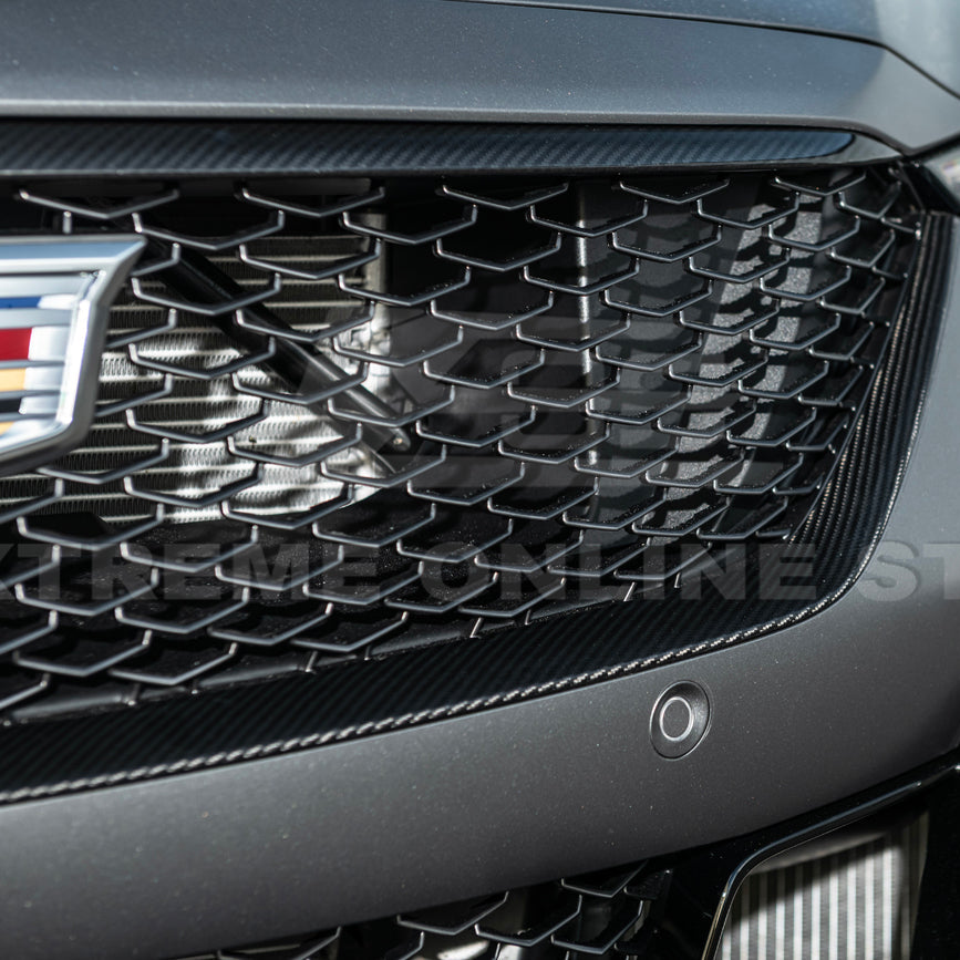 2025-Up Cadillac CT5-V Blackwing DRY CARBON FIBER Front Upper &amp; Lower Grille Trim
