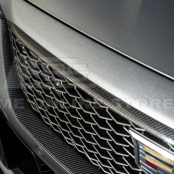 2025-Up Cadillac CT5-V Blackwing DRY CARBON FIBER Front Upper &amp; Lower Grille Trim