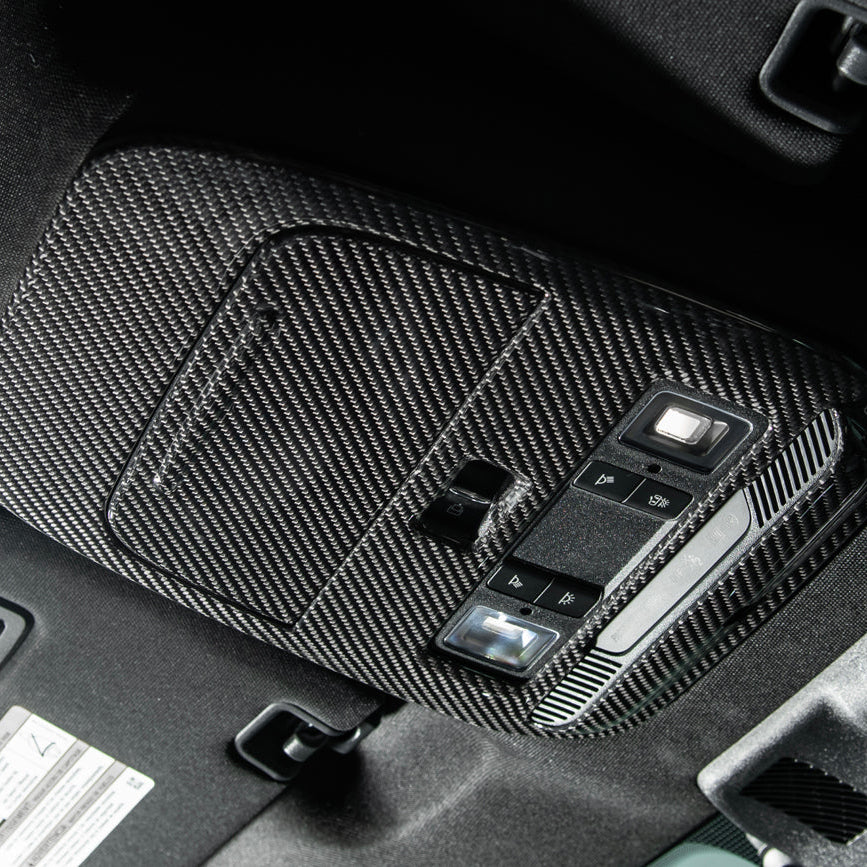 2021-Up Ford F-150 Dry Carbon Fiber Overhead Console Front Map Lamp Frame Panel