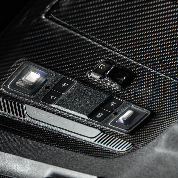 2021-Up Ford F-150 Dry Carbon Fiber Overhead Console Front Map Lamp Frame Panel