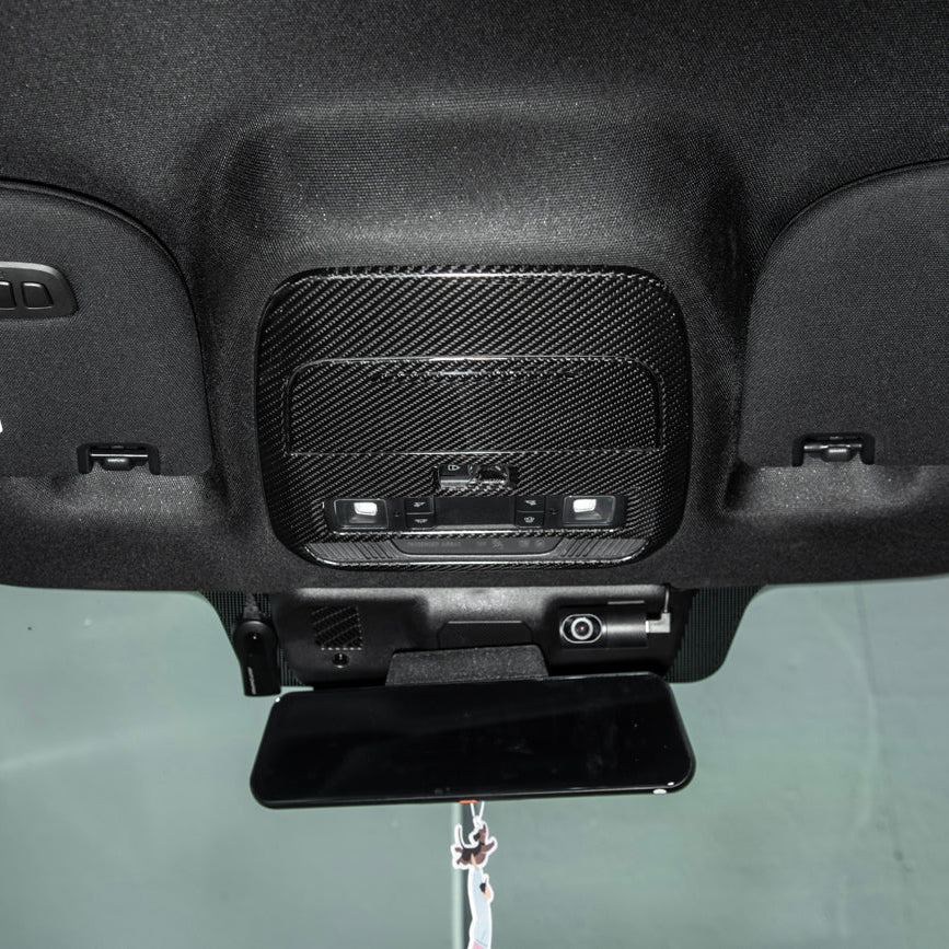 2021-Up Ford F-150 Dry Carbon Fiber Overhead Console Front Map Lamp Frame Panel