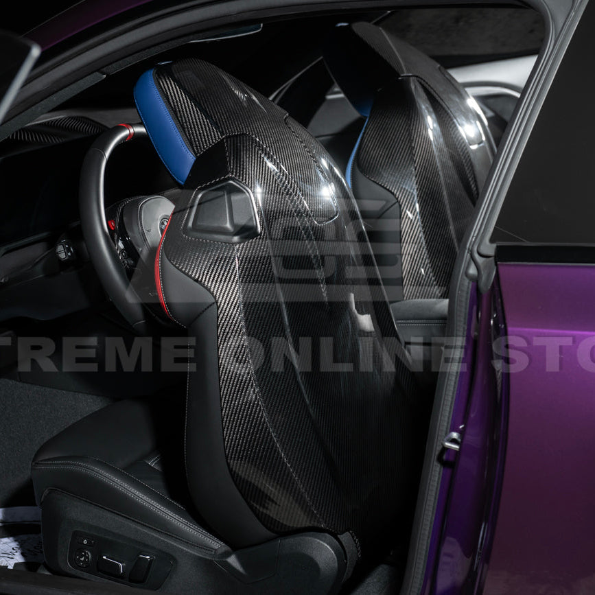 BMW G87 G82 M2 M4 Dry CARBON FIBER Tape-On Full Seat Back Cover Pair
