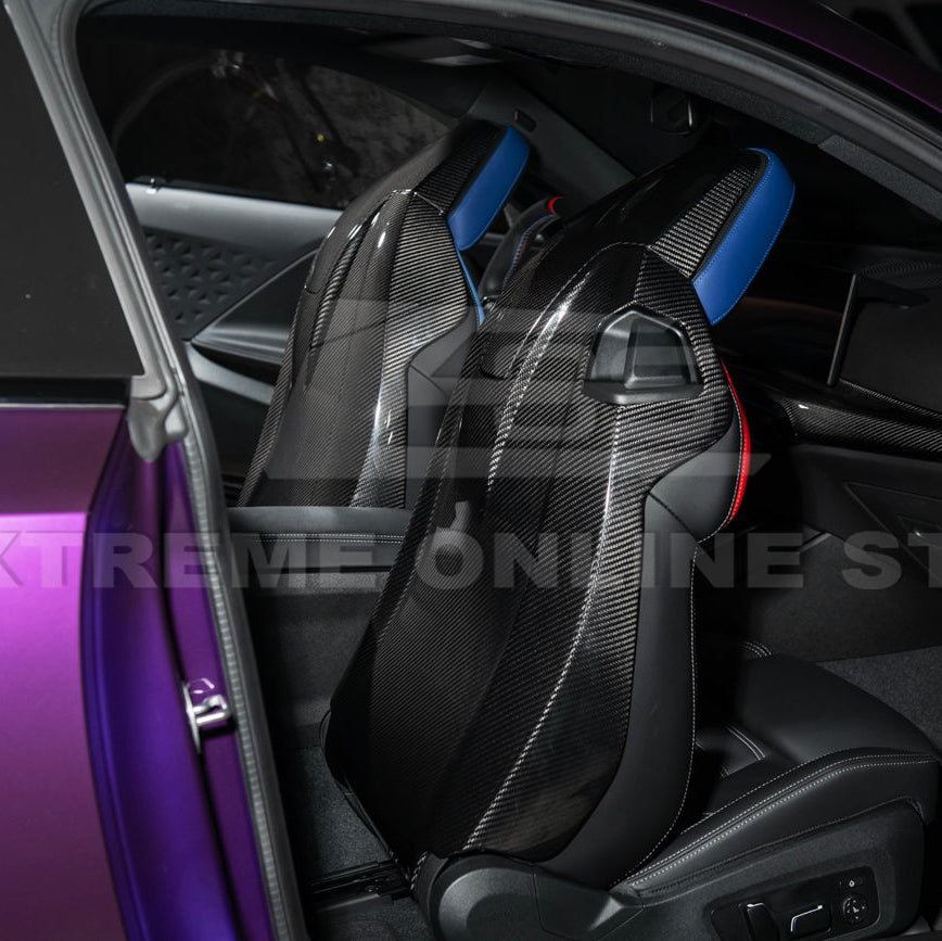 BMW G87 G80 G82 M2 M3 M4 S58 | Dry CARBON FIBER Tape-On Headrest Cover Pair