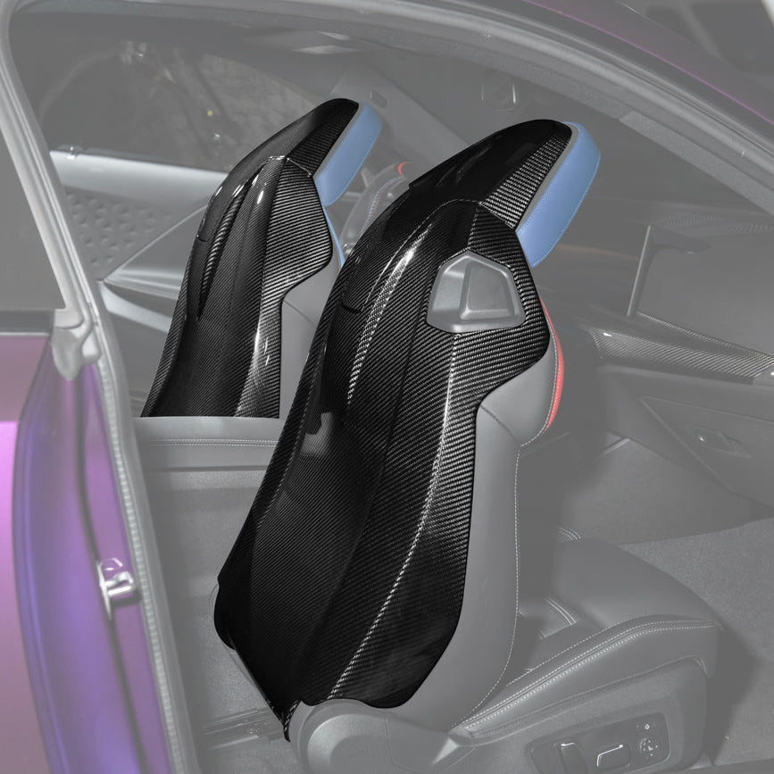 BMW G87 G82 M2 M4 Dry CARBON FIBER Tape-On Full Seat Back Cover Pair
