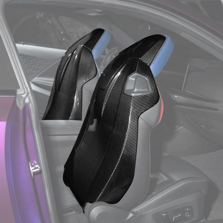 BMW G87 G82 M2 M4 Dry CARBON FIBER Tape-On Full Seat Back Cover Pair