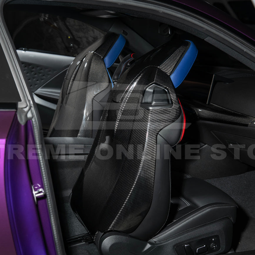 BMW G87 G82 M2 M4 Dry CARBON FIBER Tape-On Full Seat Back Cover Pair