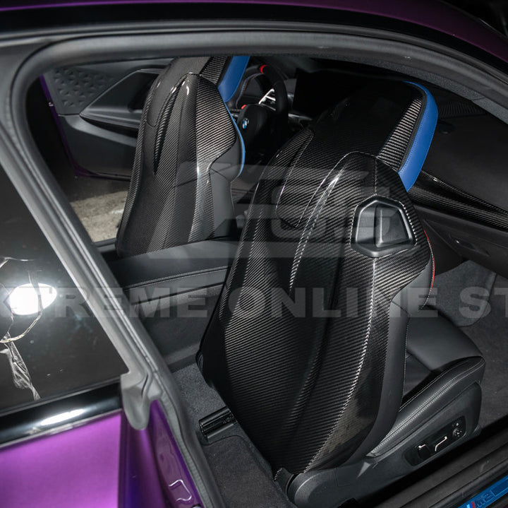 BMW G87 G80 G82 M2 M3 M4 S58 | Dry CARBON FIBER Tape-On Headrest Cover Pair