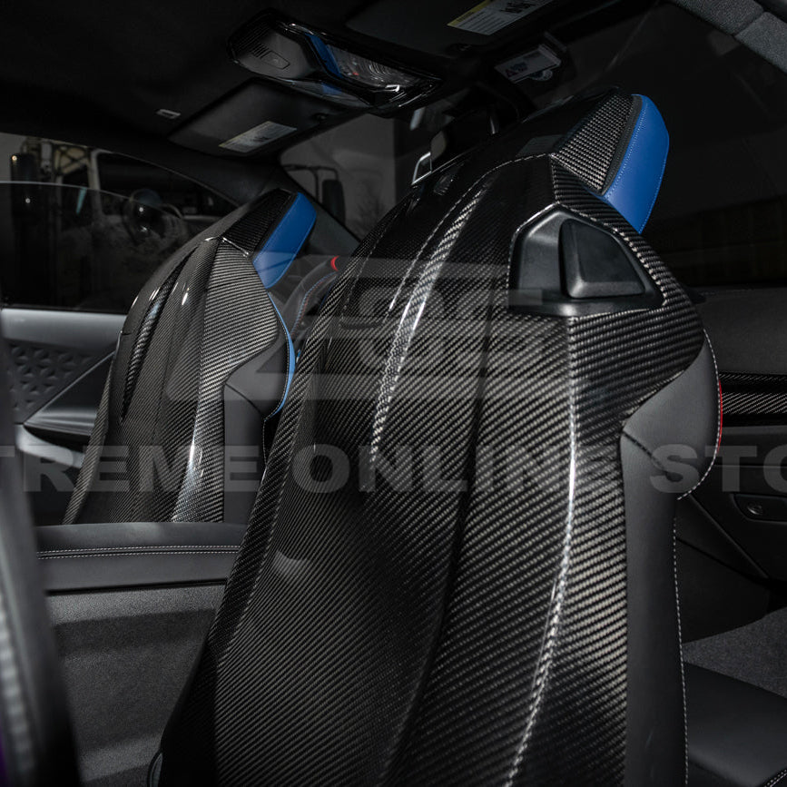 BMW G87 G82 M2 M4 Dry CARBON FIBER Tape-On Full Seat Back Cover Pair