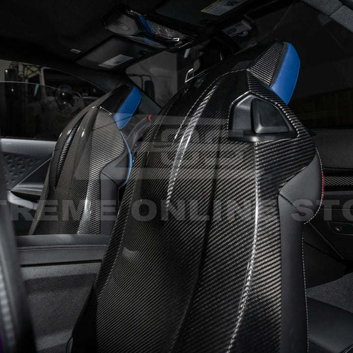 BMW G87 G82 M2 M4 Dry CARBON FIBER Tape-On Full Seat Back Cover Pair