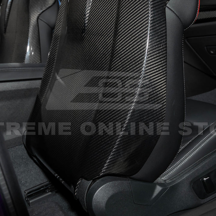 BMW G87 G82 M2 M4 Dry CARBON FIBER Tape-On Full Seat Back Cover Pair