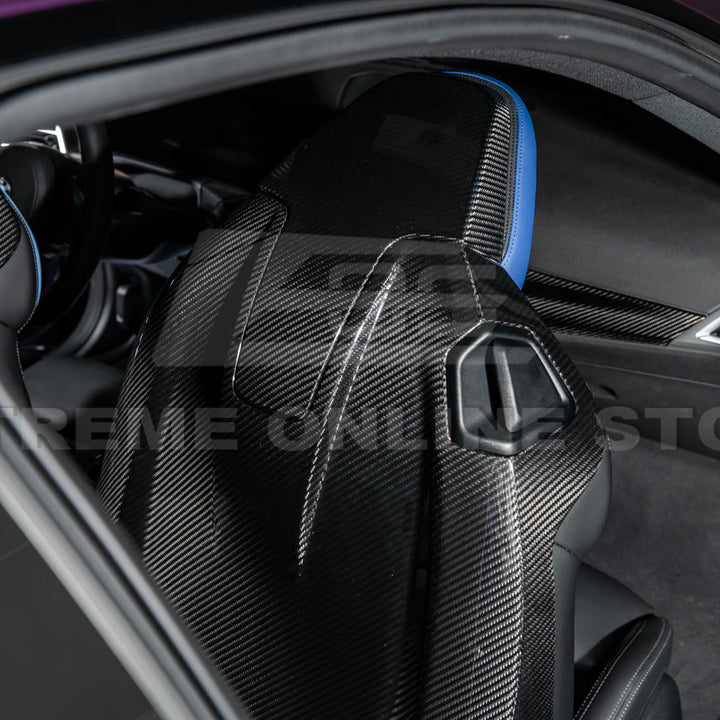 BMW G87 G82 M2 M4 Dry CARBON FIBER Tape-On Full Seat Back Cover Pair