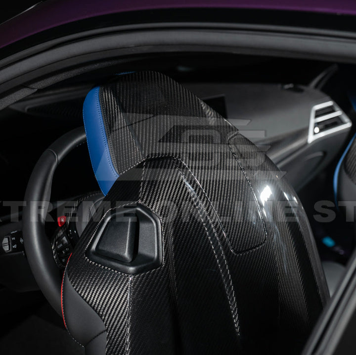 BMW G87 G80 G82 M2 M3 M4 S58 | Dry CARBON FIBER Tape-On Headrest Cover Pair
