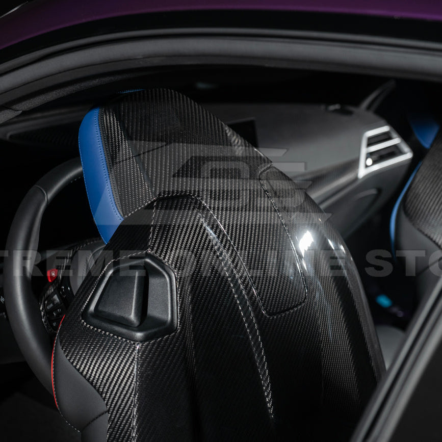 BMW G87 G82 M2 M4 Dry CARBON FIBER Tape-On Full Seat Back Cover Pair