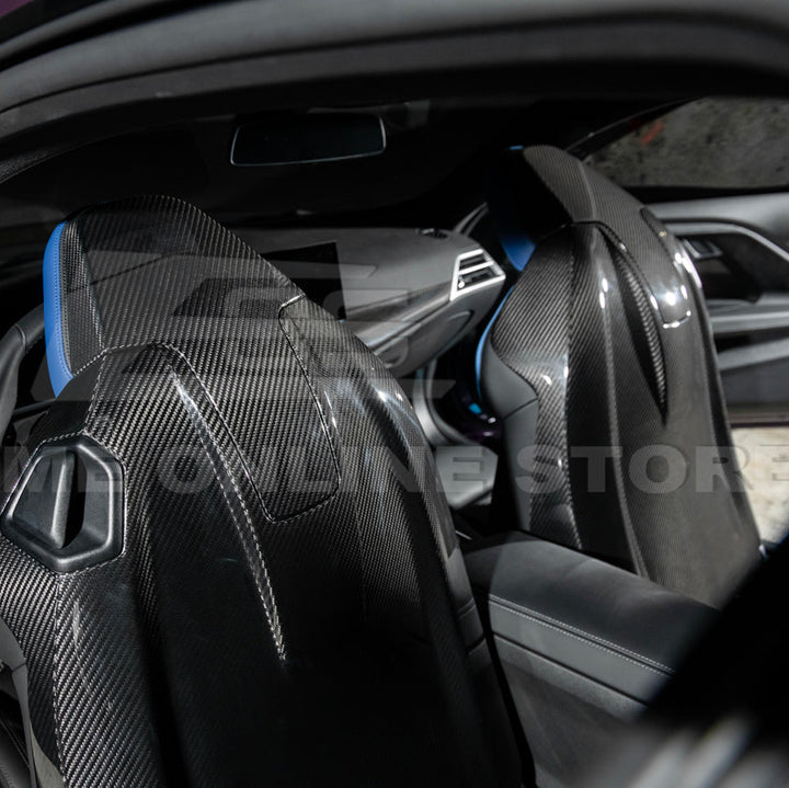 BMW G87 G82 M2 M4 Dry CARBON FIBER Tape-On Full Seat Back Cover Pair