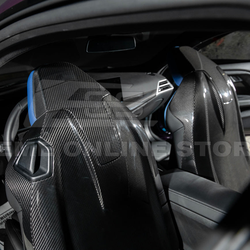BMW G87 G80 G82 M2 M3 M4 S58 | Dry CARBON FIBER Tape-On Headrest Cover Pair