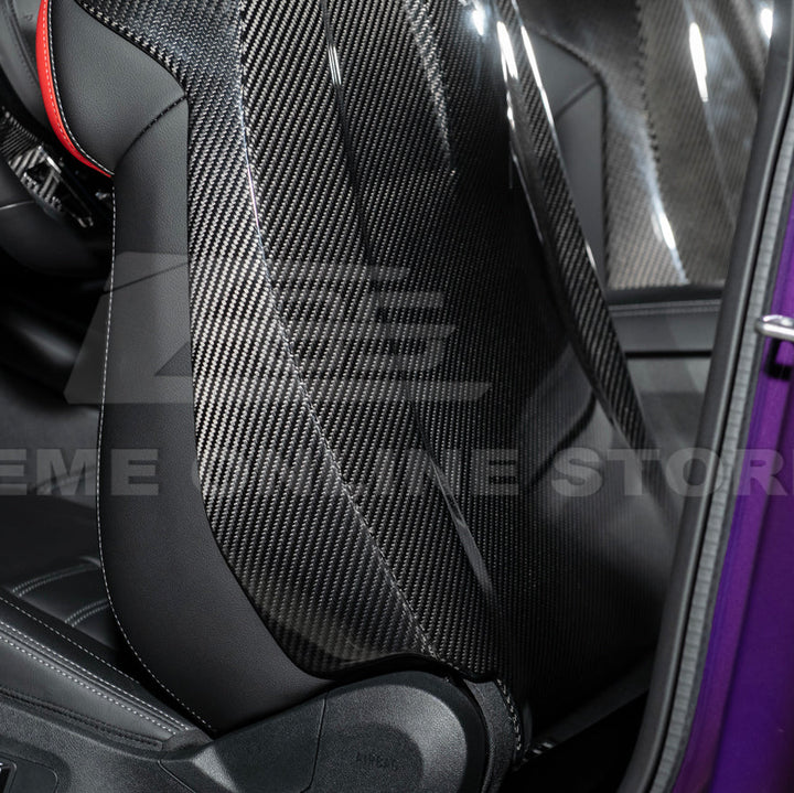 BMW G87 G82 M2 M4 Dry CARBON FIBER Tape-On Full Seat Back Cover Pair