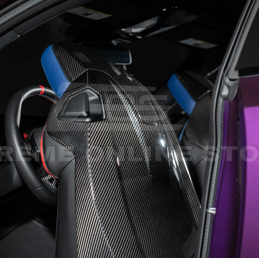 BMW G87 G82 M2 M4 Dry CARBON FIBER Tape-On Full Seat Back Cover Pair