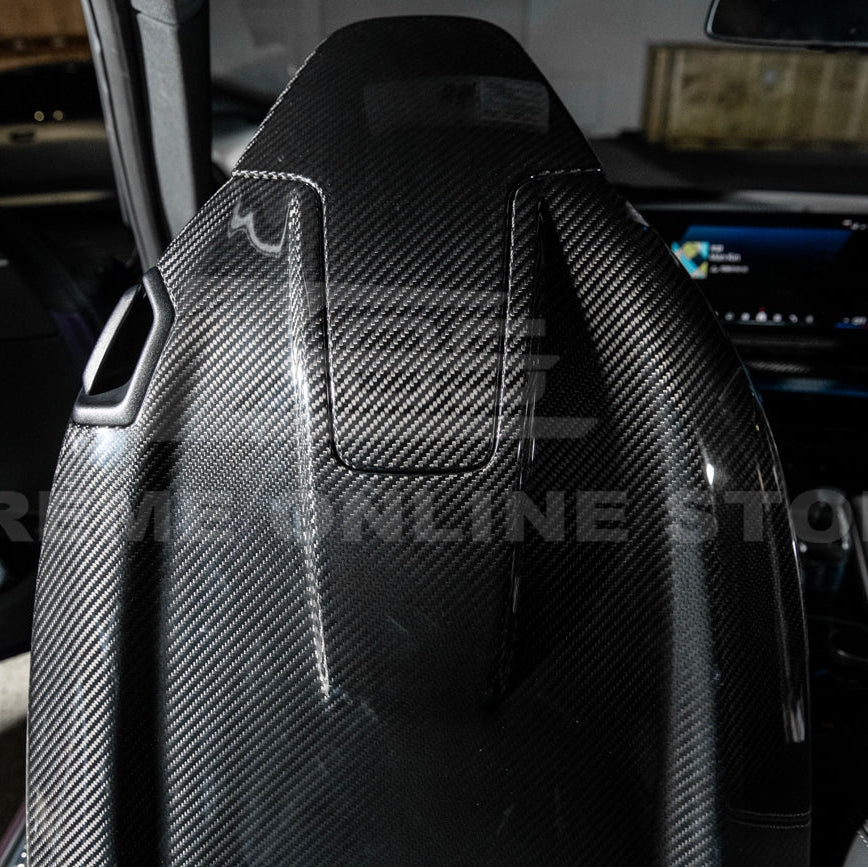 BMW G87 G82 M2 M4 Dry CARBON FIBER Tape-On Full Seat Back Cover Pair