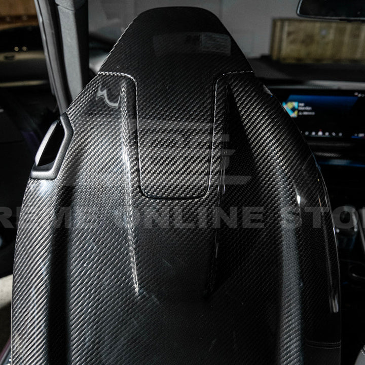 BMW G87 G82 M2 M4 Dry CARBON FIBER Tape-On Full Seat Back Cover Pair