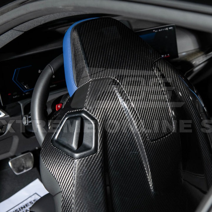 BMW G87 G80 G82 M2 M3 M4 S58 | Dry CARBON FIBER Tape-On Headrest Cover Pair