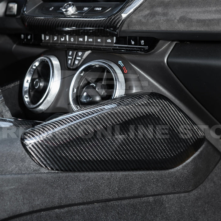 2019-24 Camaro Dry Carbon Fiber Front Side Knee Pad Panel Cover Pair