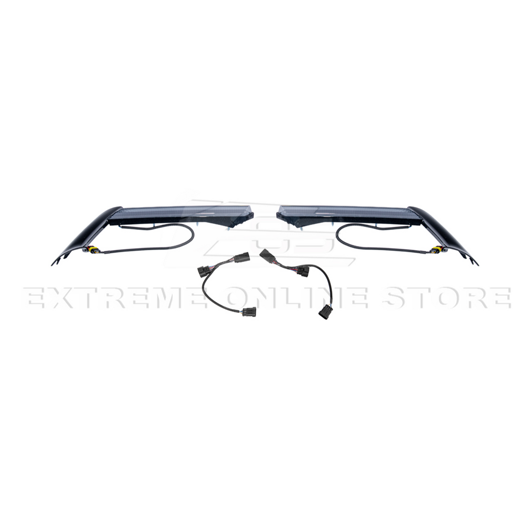 2020-Up Corvette C8 DRY CARBON FIBER Sequential LED DRL Light Bar Bezel Insert