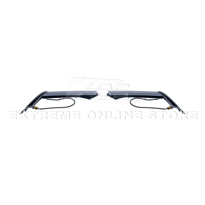 2020-Up Corvette C8 DRY CARBON FIBER Sequential LED DRL Light Bar Bezel Insert