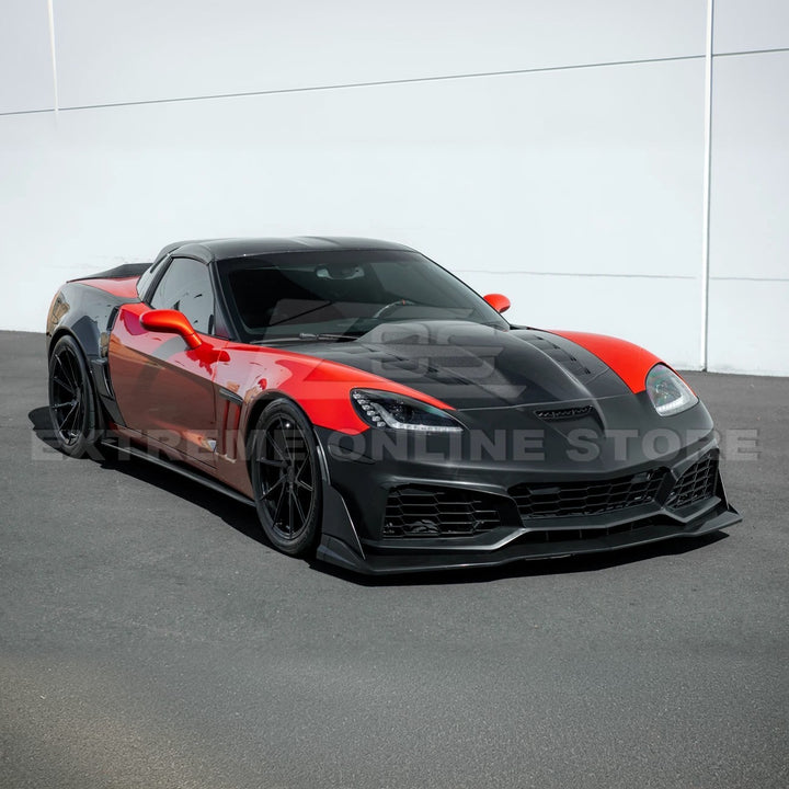 2005-13 Corvette C6 Z06 | C7 ZR1 Style Primed Front Bumper Replacement Cover