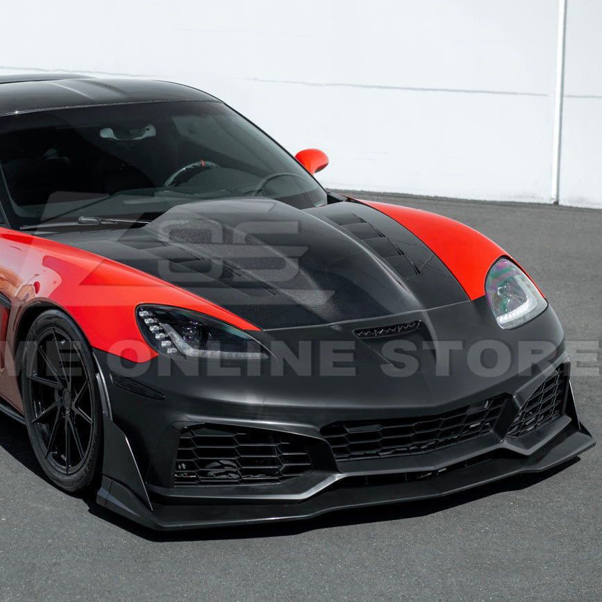 2005-13 Corvette C6 Z06 | C7 ZR1 Style Primed Front Bumper Replacement Cover
