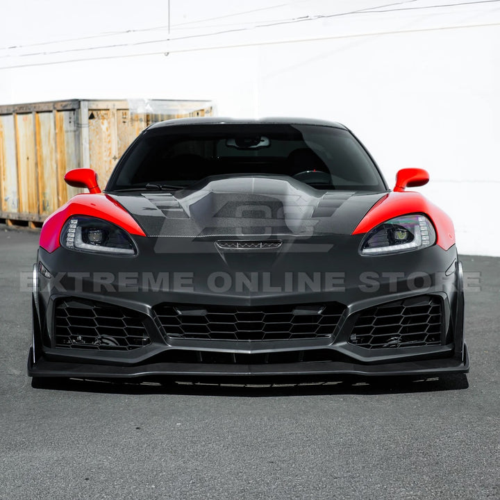2005-13 Corvette C6 Z06 | C7 ZR1 Style Primed Front Bumper Replacement Cover