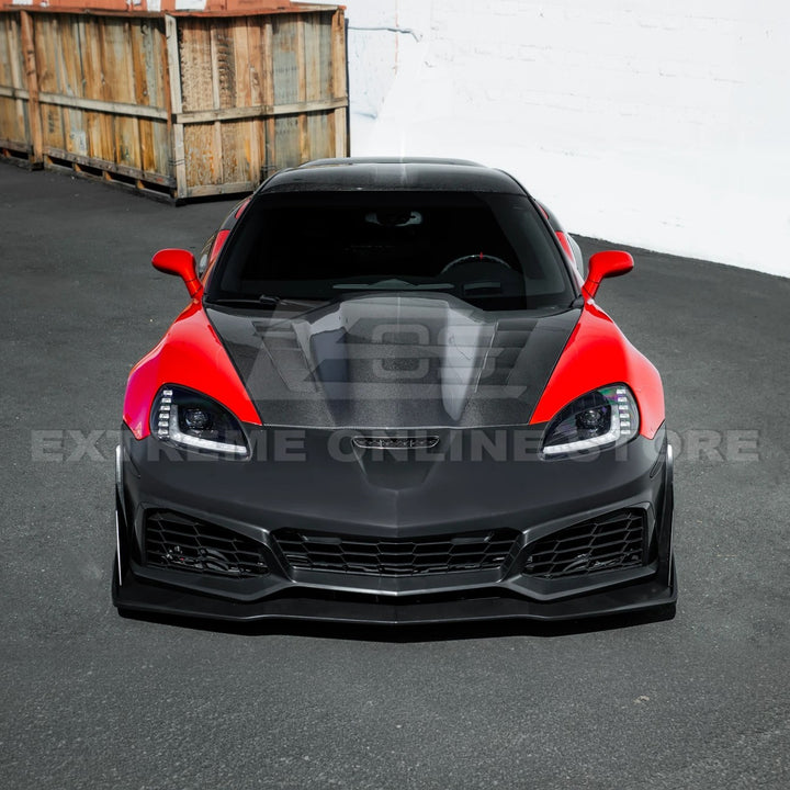 2005-13 Corvette C6 Z06 | C7 ZR1 Style Primed Front Bumper Replacement Cover
