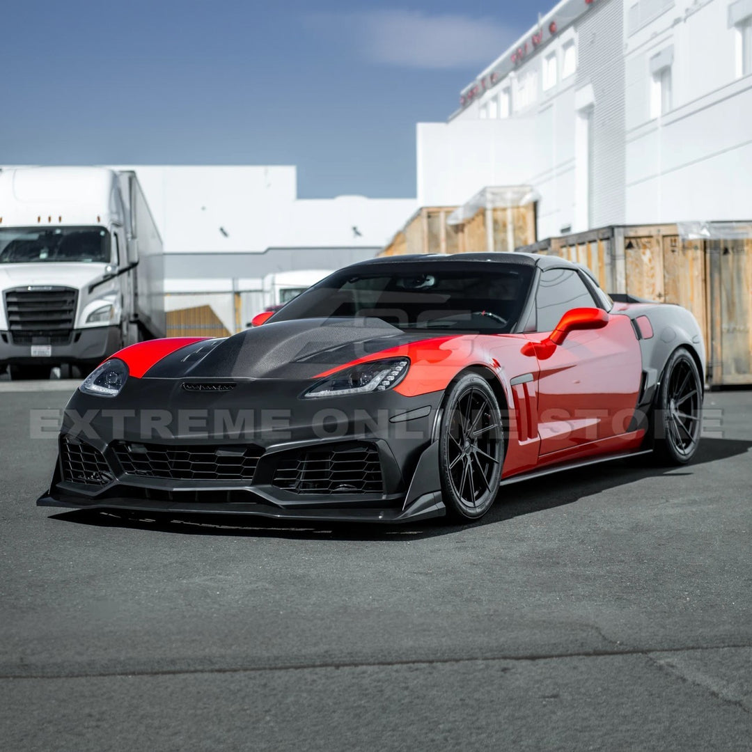 2005-13 Corvette C6 Z06 | C7 ZR1 Style Primed Front Bumper Replacement Cover