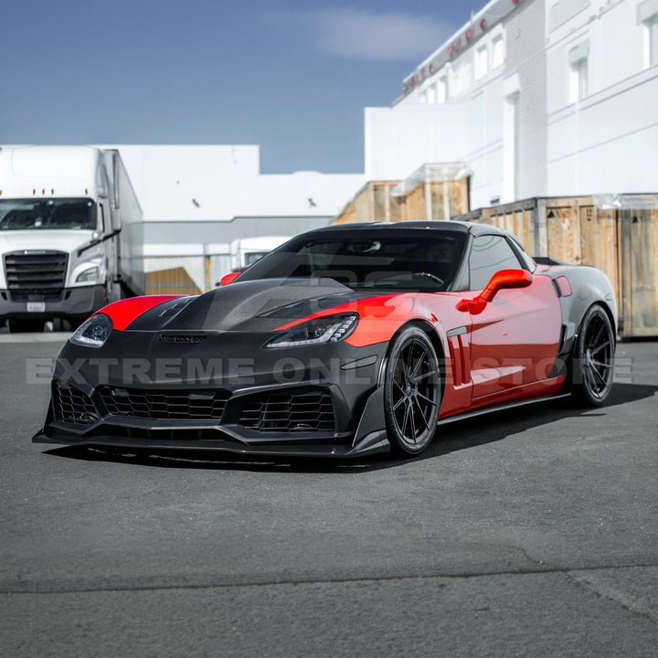 2005-13 Corvette C6 Z06 | C7 ZR1 Style Primed Front Bumper Replacement Cover