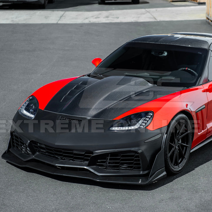 2005-13 Corvette C6 Z06 | C7 ZR1 Style Primed Front Bumper Replacement Cover