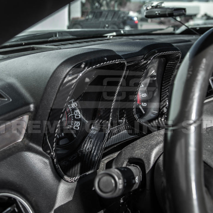 2010-15 Chevrolet Camaro Dry Carbon Fiber Dashboard Cluster Trim Cover