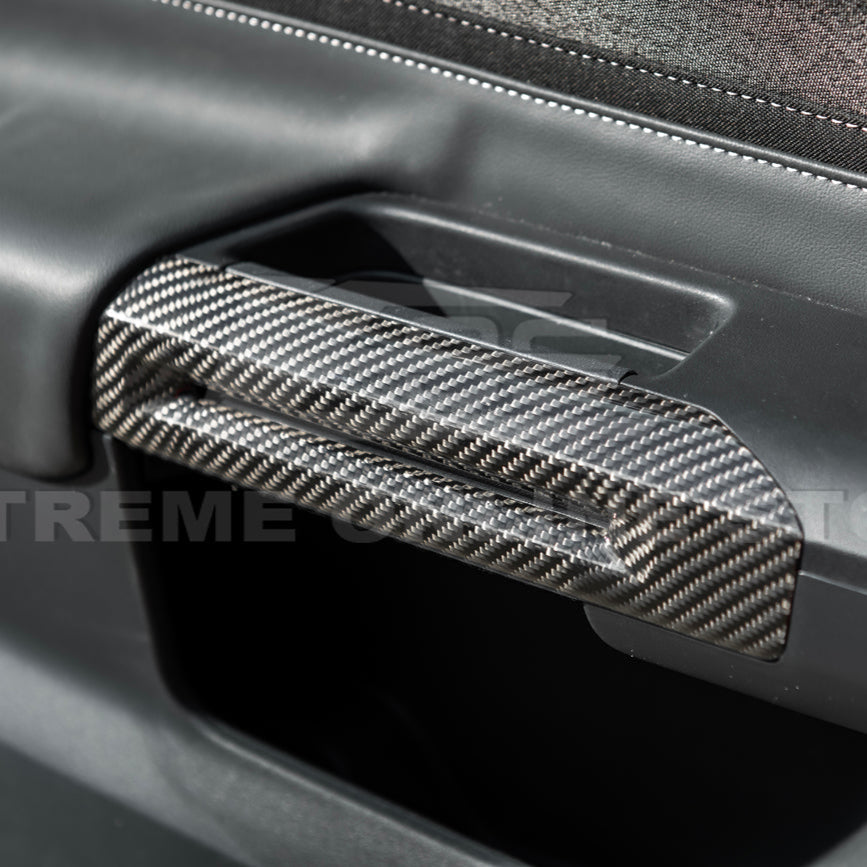 2015-Up Ford Mustang DRY CARBON FIBER Side Door Armrest Panel Trim Cover