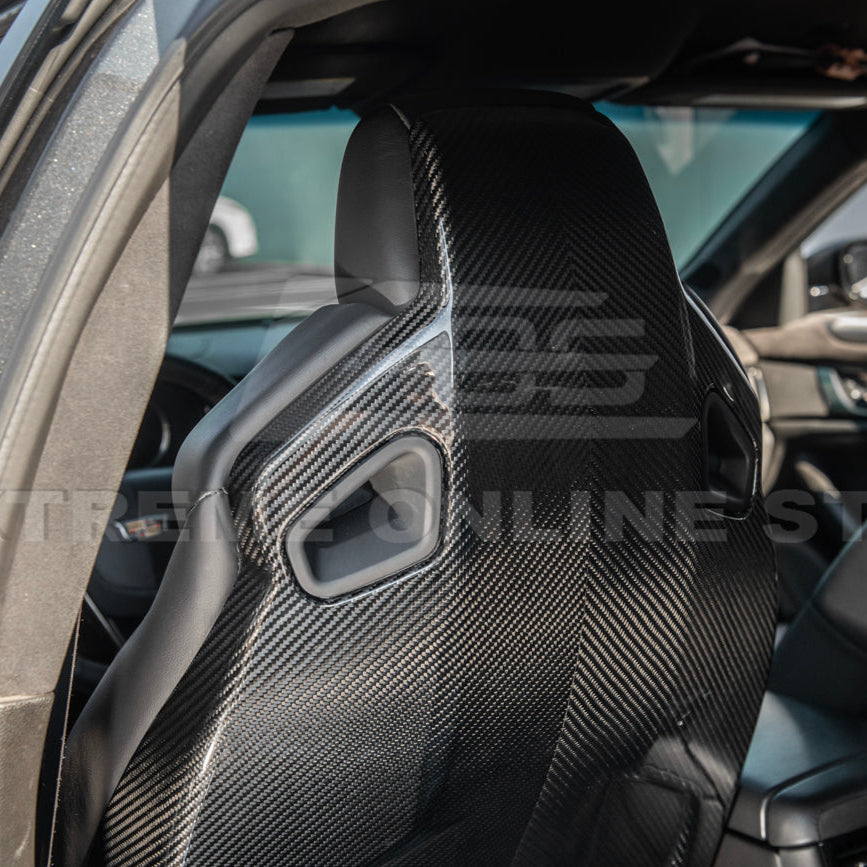 2016-19 CTS-V | ATS-V Dry CARBON FIBER Seat Back Cover