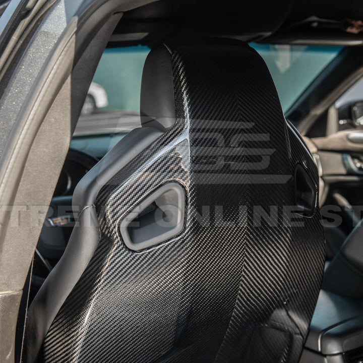 2016-19 CTS-V | ATS-V Dry CARBON FIBER Seat Back Cover