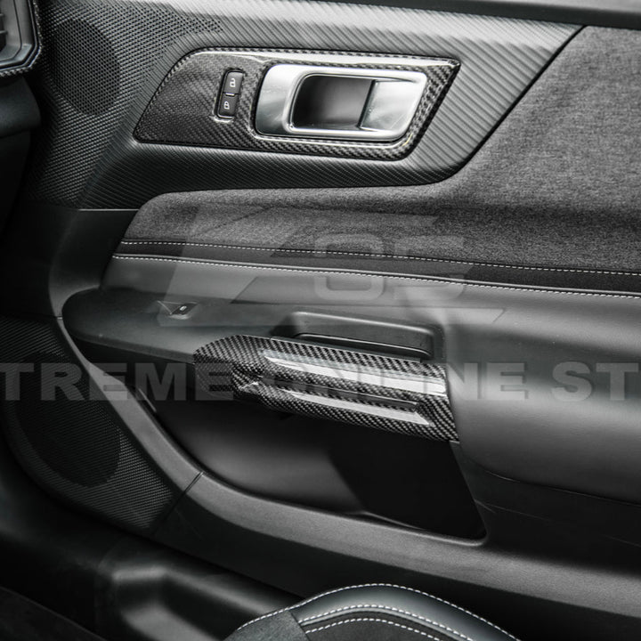 2015-Up Ford Mustang DRY CARBON FIBER Side Door Armrest Panel Trim Cover