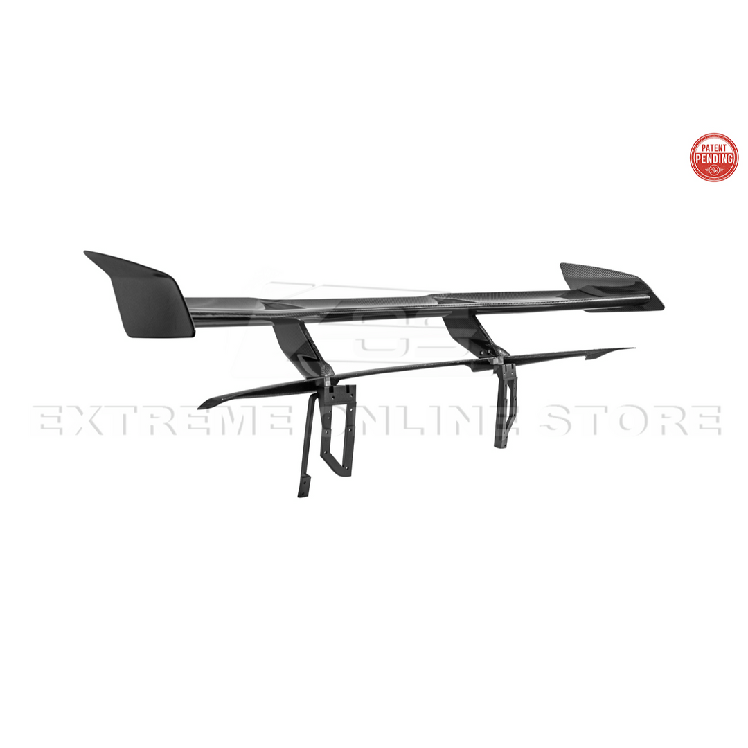 Corvette C8 ZR1 Style DRY CARBON FIBER Rear High Wing Spoiler Bracket