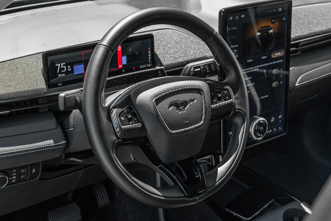 2021+ Mustang Mach-E DRY Carbon Fiber Steering Wheel Trim