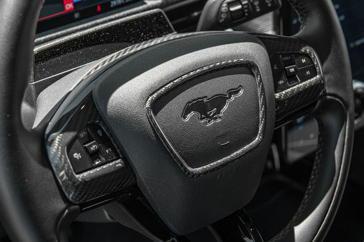 2021+ Mustang Mach-E DRY Carbon Fiber Steering Wheel Trim